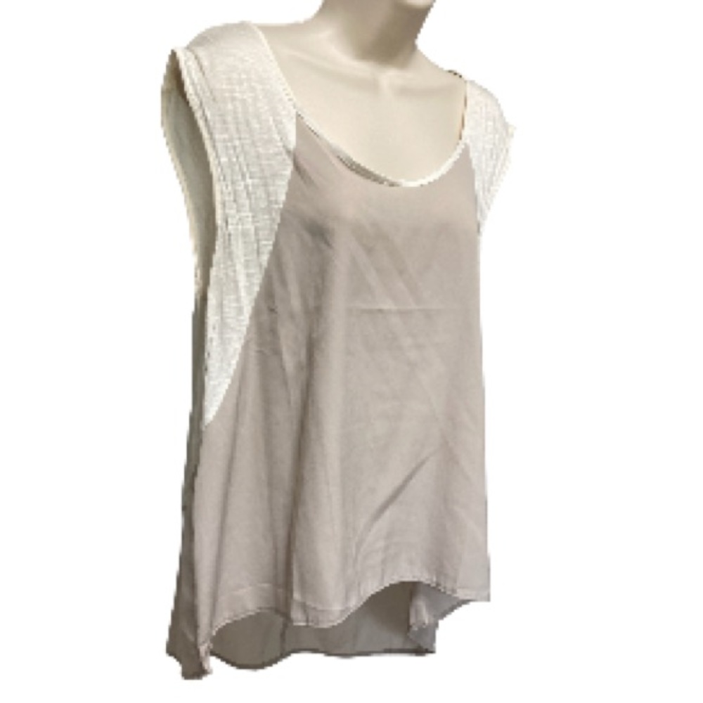 AMERICAN EAGLE Hi Lo Top Medium Cream Off White Tan Women's Medium